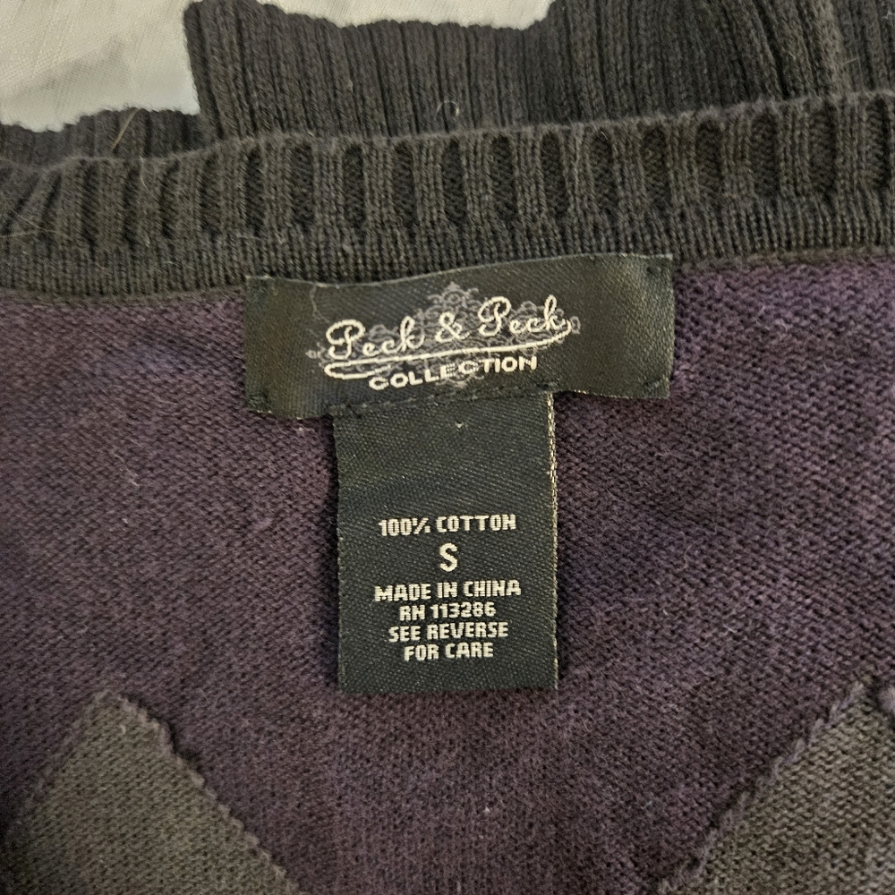 Peck & Peck | Argyle And Striped Cardigan With Bu… - image 8